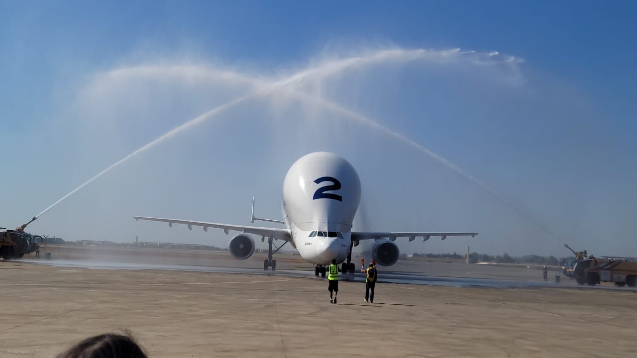 In its first visit to Brazil, Airbus Beluga will park in Azul's maintenance hangar