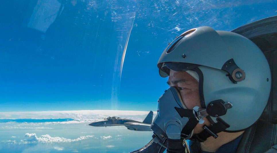 In this photo released by Xinhua News Agency, a Chinese air force pilot conducts joint combat training exercises around the island of Taiwan, Sunday, Aug. 7, 2022. AP - Wang Xinchao