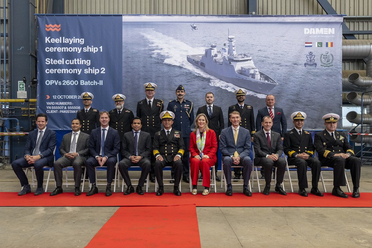 Keel laying and steel cutting ceremony at Damen Shipyards