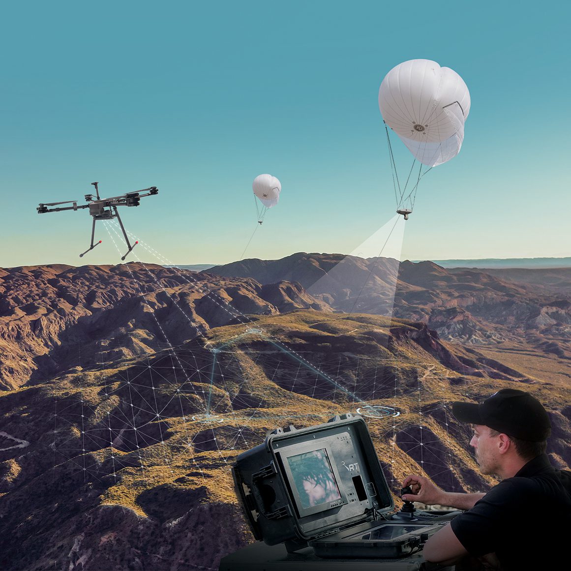 DEFEA: RT and CopterPIX Launch the Sky-High DI System, a Combined  Tactical Aerostat and Mini Quad Rotor Drone