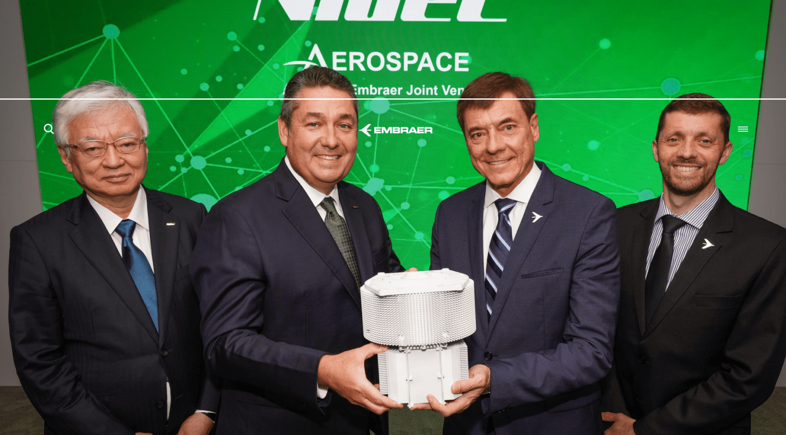 Nidec and Embraer announce joint venture agreement to develop Electric Propulsion System for the emerging aerospace industry