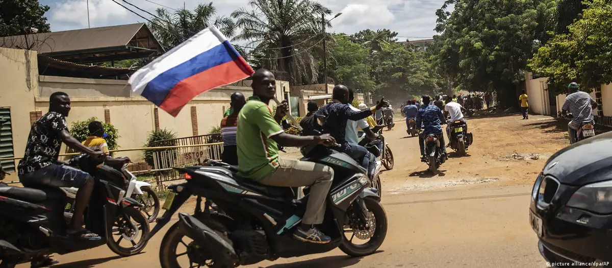 How does Russia's influence strategy operate in Africa?