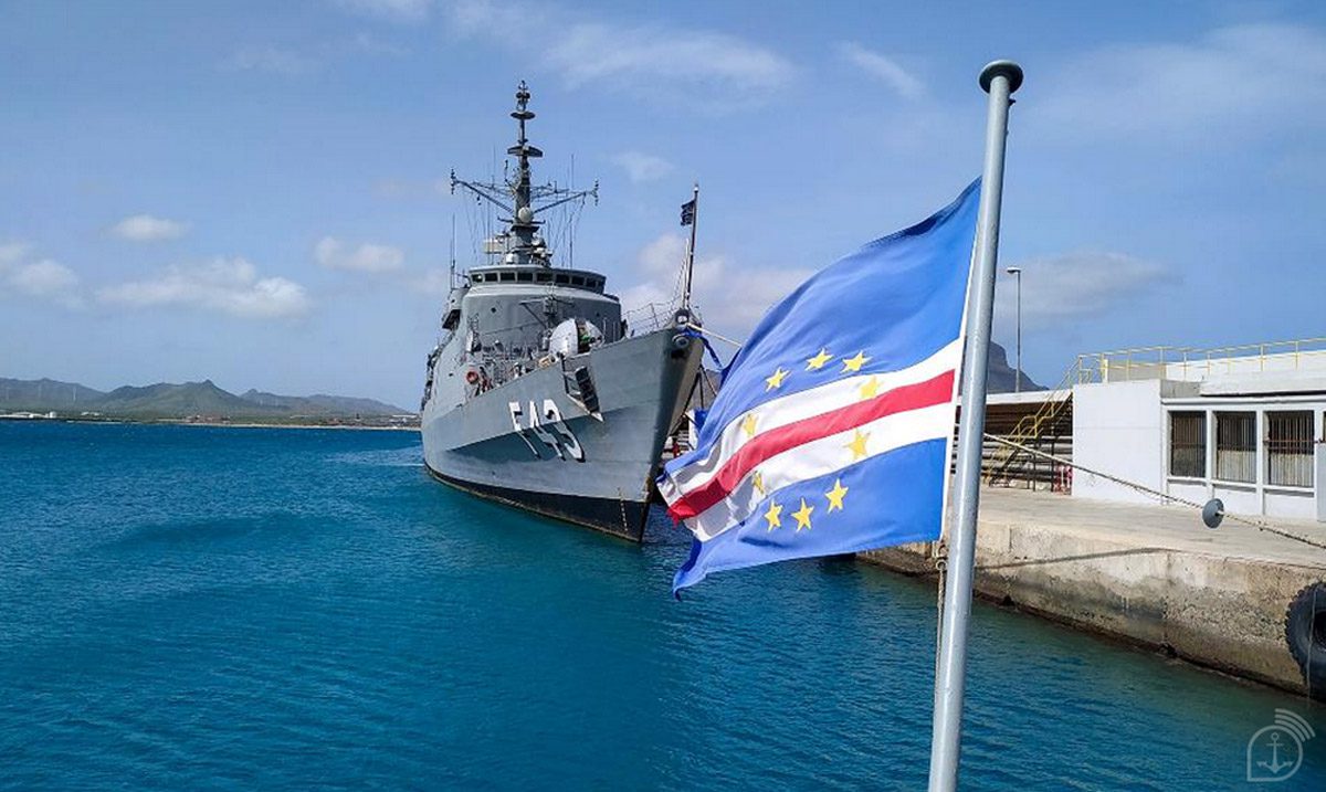 Frigate "Liberal" docks in the port of Mindelo, Cape Verde