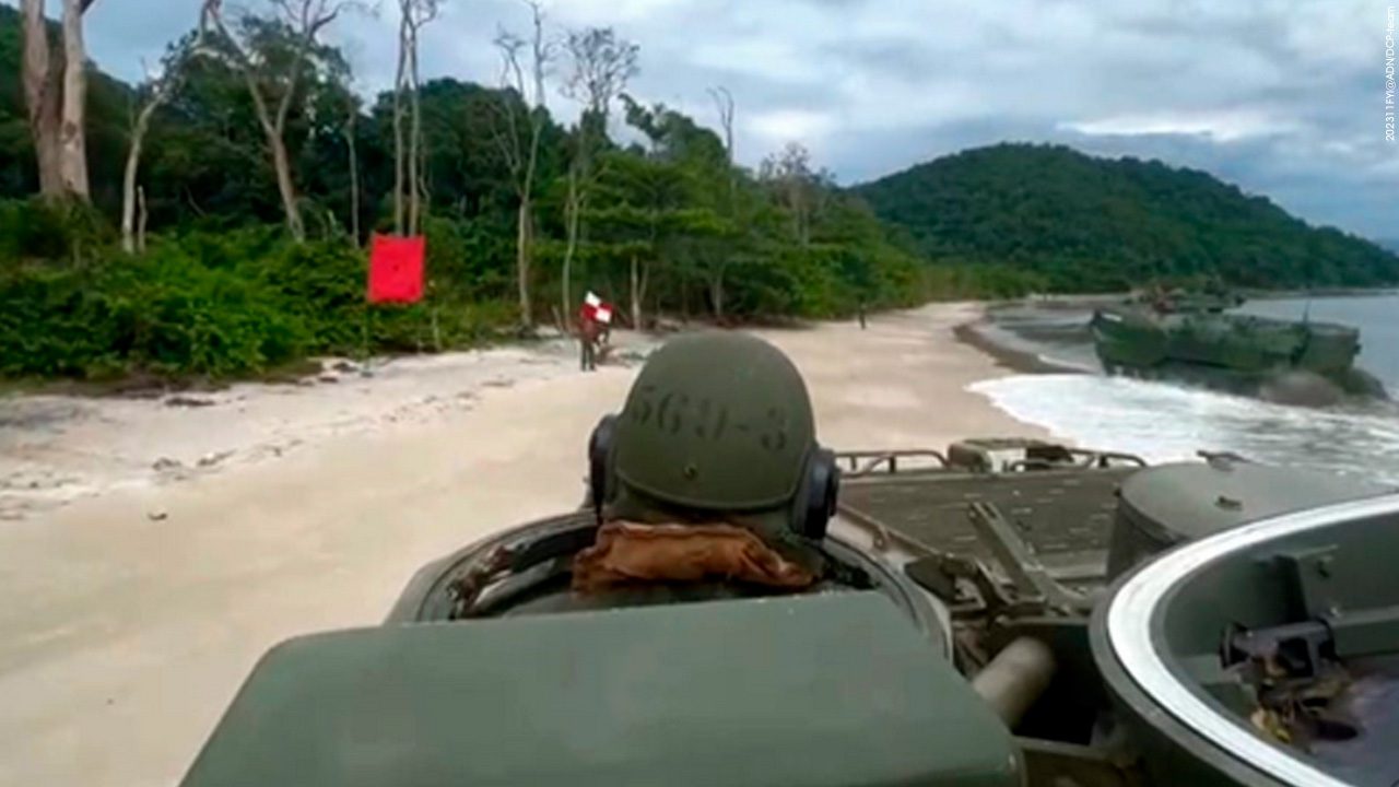Brazilian Marines carry out an Amphibious Incursion exercise in Marambaia