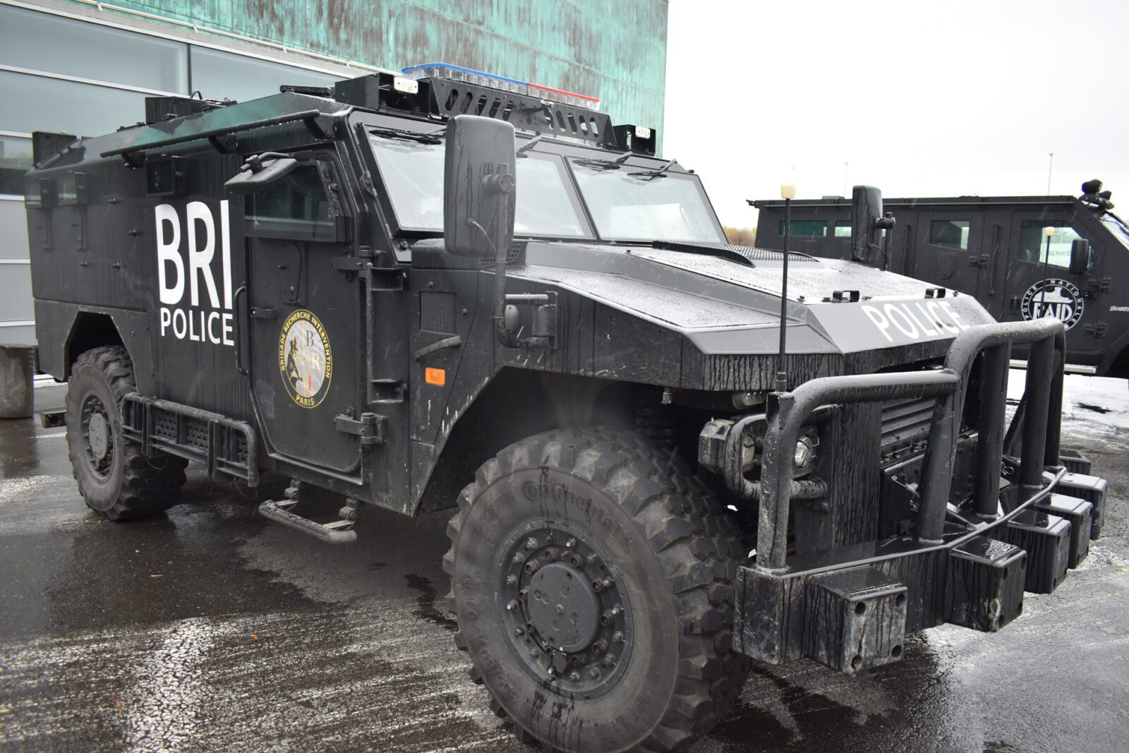 The SHERPA APC Police showcased by the Brigade for Research and Intervention (BRI)at Milipol Paris 2023