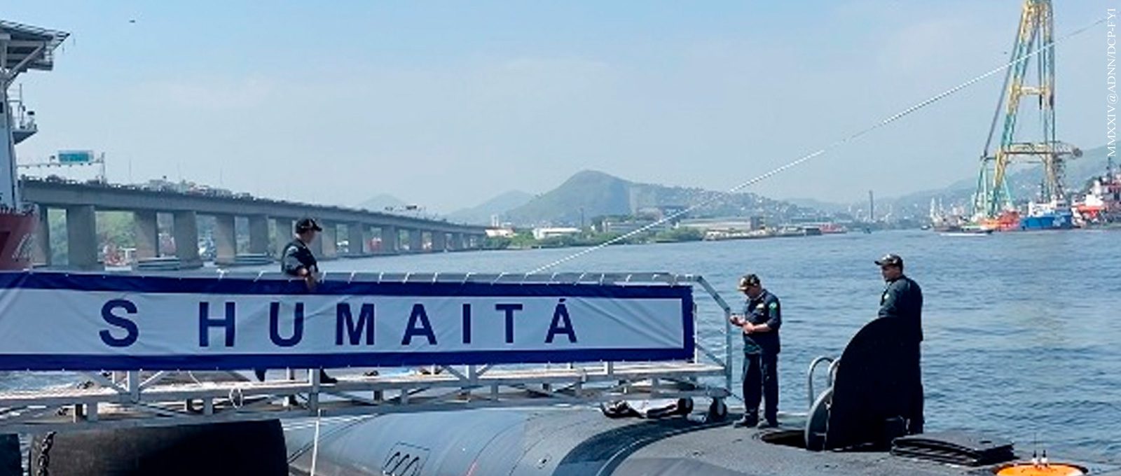 Brazilian Navy celebrates the first docking of a "Riachuelo" class submarine in Mocanguê